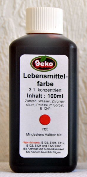 "GEKO" Lebensmittelfarbe, flüssig (rot) 100ml